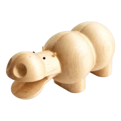 Figurine en bouleau naturel hippopotame I Piccolini - EMKO