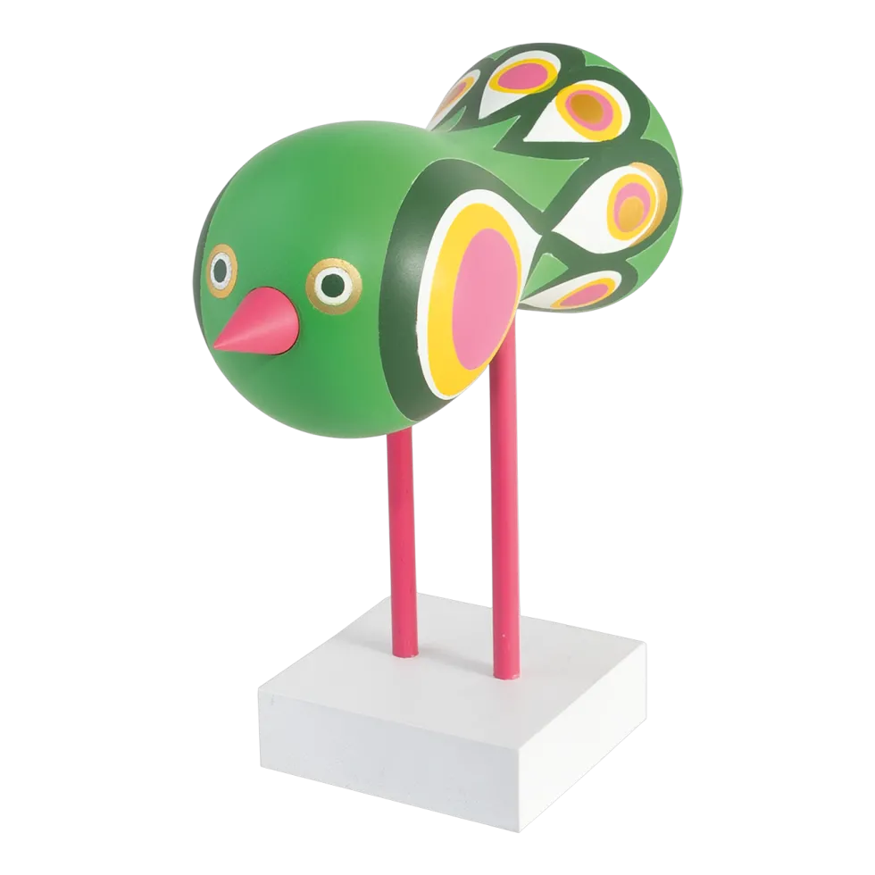 Figurine oiseaux en hêtre massif coloré 16x16x7cm Birds 1967 N°2 - Design House Stockholm