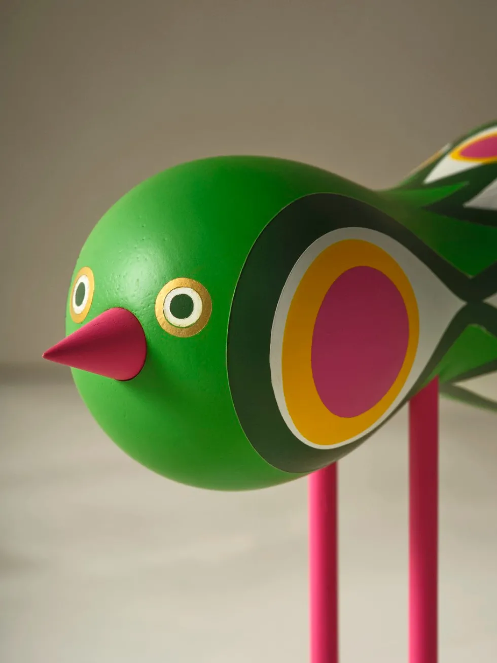 Figurine oiseaux en hêtre massif coloré 16x16x7cm Birds 1967 N°2 - Design House Stockholm