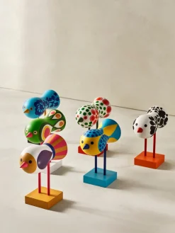 Figurine oiseaux en hêtre massif coloré 16x16x7cm Birds 1967 N°6 - Design House Stockholm
