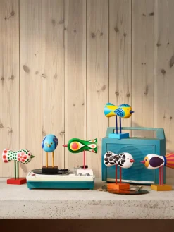 Figurine oiseaux en hêtre massif coloré 16x16x7cm Birds 1967 N°6 - Design House Stockholm
