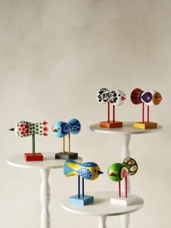 Figurine oiseaux en hêtre massif coloré 16x16x7cm Birds 1967 N°4 - Design House Stockholm