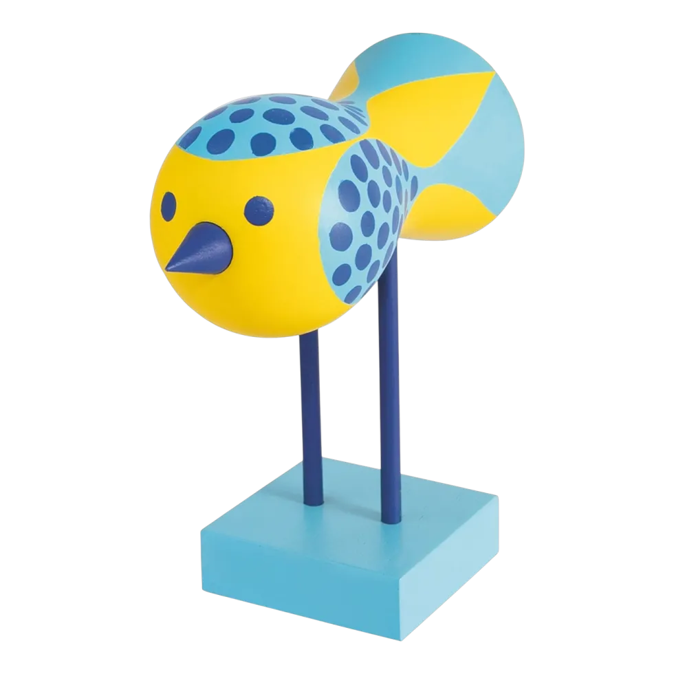 Figurine oiseaux en hêtre massif coloré 16x16x7cm Birds 1967 N°5 - Design House Stockholm