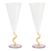 2 Flutes de champagne en verre caramel 18cl 21x7,5cm Curve - &Klevering