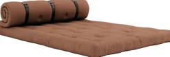 Futon canapé convertible en coton argile brune 140x95x60cm Buckle-up - Karup Design