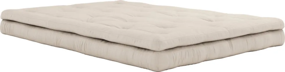 Futon canapé convertible en coton beige 140x95x60cm Buckle-up - Karup Design