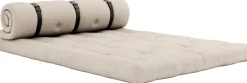 Futon canapé convertible en coton beige 140x95x60cm Buckle-up - Karup Design