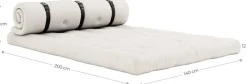 Futon canapé convertible en coton beige 140x95x60cm Buckle-up - Karup Design
