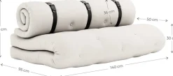Futon canapé convertible en coton beige 140x95x60cm Buckle-up - Karup Design
