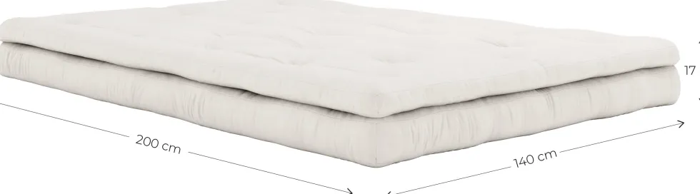 Futon canapé convertible en coton beige 140x95x60cm Buckle-up - Karup Design