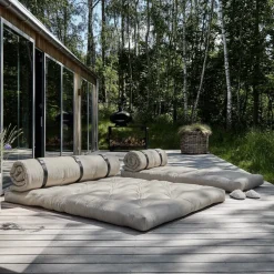 Futon canapé de jardin dépliable beige Buckle-up - Karup Design