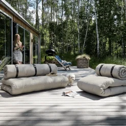 Futon canapé de jardin dépliable beige Buckle-up - Karup Design