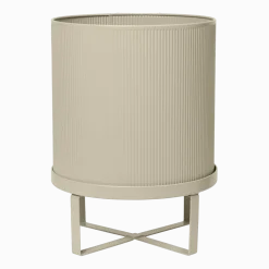 Grand cache-pot en acier beige Bau Pot - Ferm Living