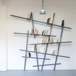 Grande bibliothèque en hêtre laqué Blanc Mikado - Compagnie