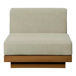 Grande chauffeuse d'extérieur en Iroko et toile Naturel Georges - Gabrielle Paris