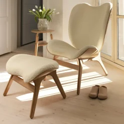 Grand fauteuil blanc en chêne naturel A Conversation Piece - UMAGE