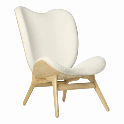 Grand fauteuil blanc en chêne naturel A Conversation Piece - UMAGE