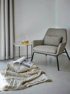 Grand fauteuil confort en tissu beige Hailey - Pomax