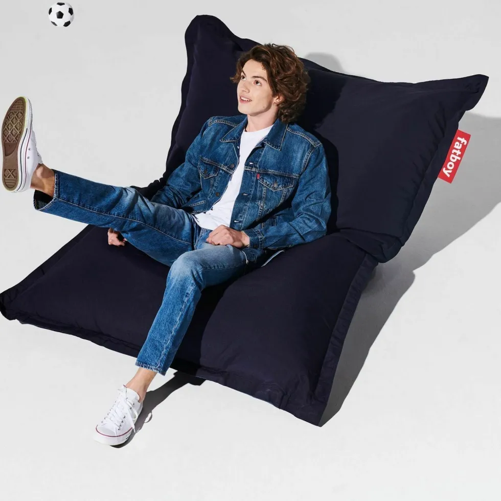 Grand pouf extérieur rayé bleu océan Original Outdoor- Fatboy