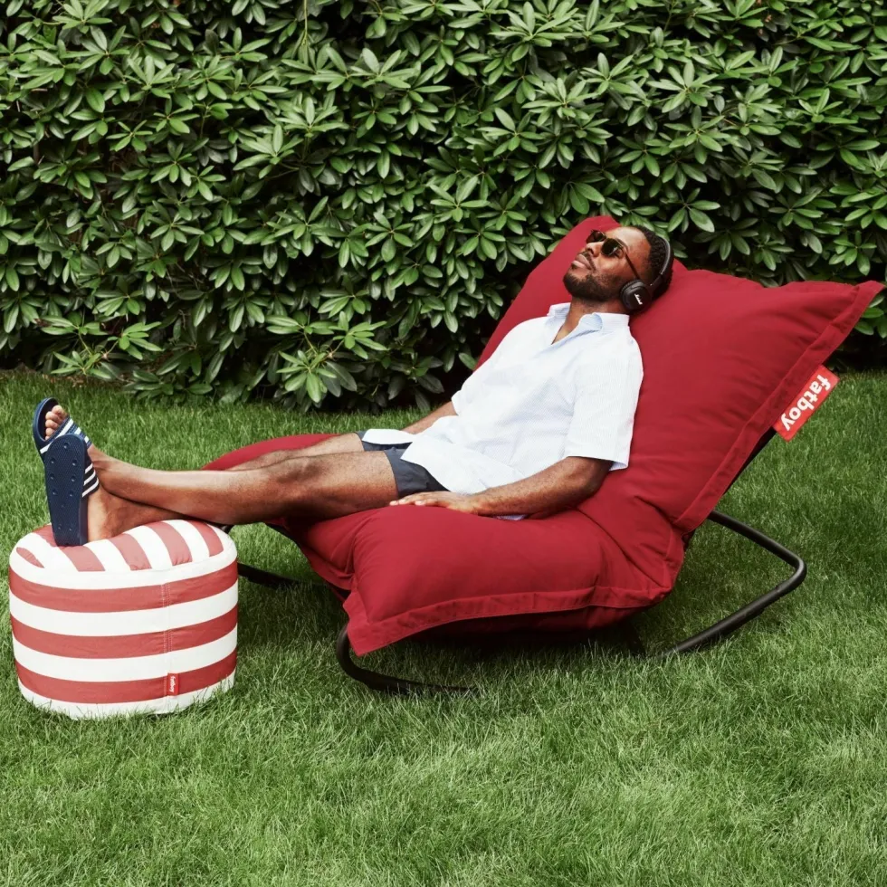Grand pouf extérieur rayé bleu océan Original Outdoor- Fatboy