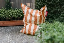 Grand pouf extérieur rayé orange et crème Original Outdoor - Fatboy