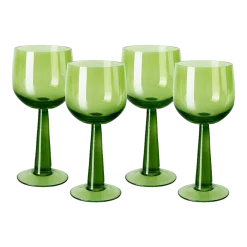 4 Grand verres à vin vert Lime - HKliving