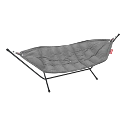 Hamac en acier noir et tissu gris pierre 270x138x110cm Headdemock Superb - Fatboy