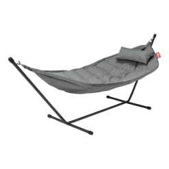 Hamac en acier noir et tissu gris rock avec coussin 270x138x110cm Headdemock Superb Deluxe - Fatboy