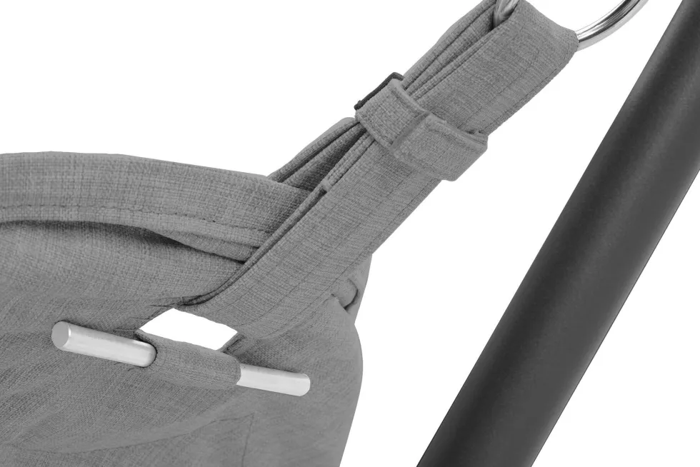 Hamac en acier noir et tissu gris rock avec coussin 270x138x110cm Headdemock Superb Deluxe - Fatboy