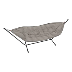 Hamac en acier noir et tissu gris taupe 270x138x110cm Headdemock Superb - Fatboy