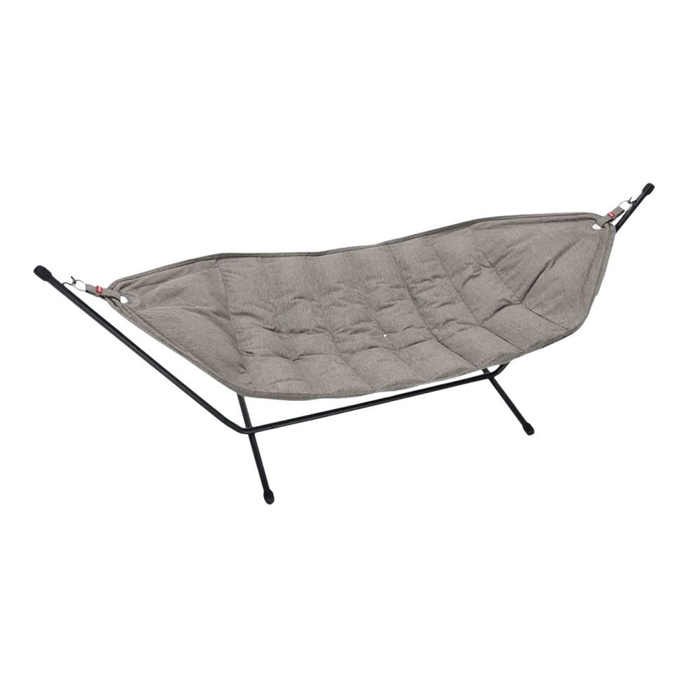 Hamac en acier noir et tissu gris taupe 270x138x110cm Headdemock Superb - Fatboy