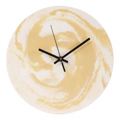 Horloge en roche saline jaune ocre 27 cm - Studio Rosaroom