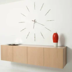Horloge murale argentée 12 signaux horaires 155 cm Merlín N - Nomon