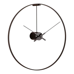 Horloge murale avec lampe en aluminium noir 80cm Ombra - Nomon