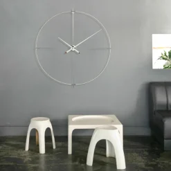 Horloge murale blanche aiguilles blanches Bilbao L - Nomon