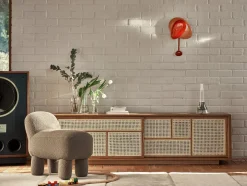 Horloge murale en aluminium laqué haute brillance rouge Mellow - Design House Stockholm