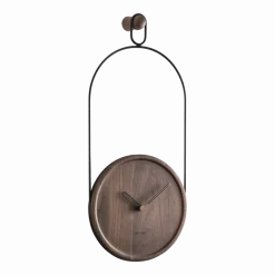Horloge murale en noyer et métal Eslabón - Nomon
