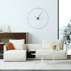 Horloge murale noire aiguilles noires Bilbao L - Nomon