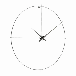 Horloge murale noire aiguilles noires Bilbao L - Nomon
