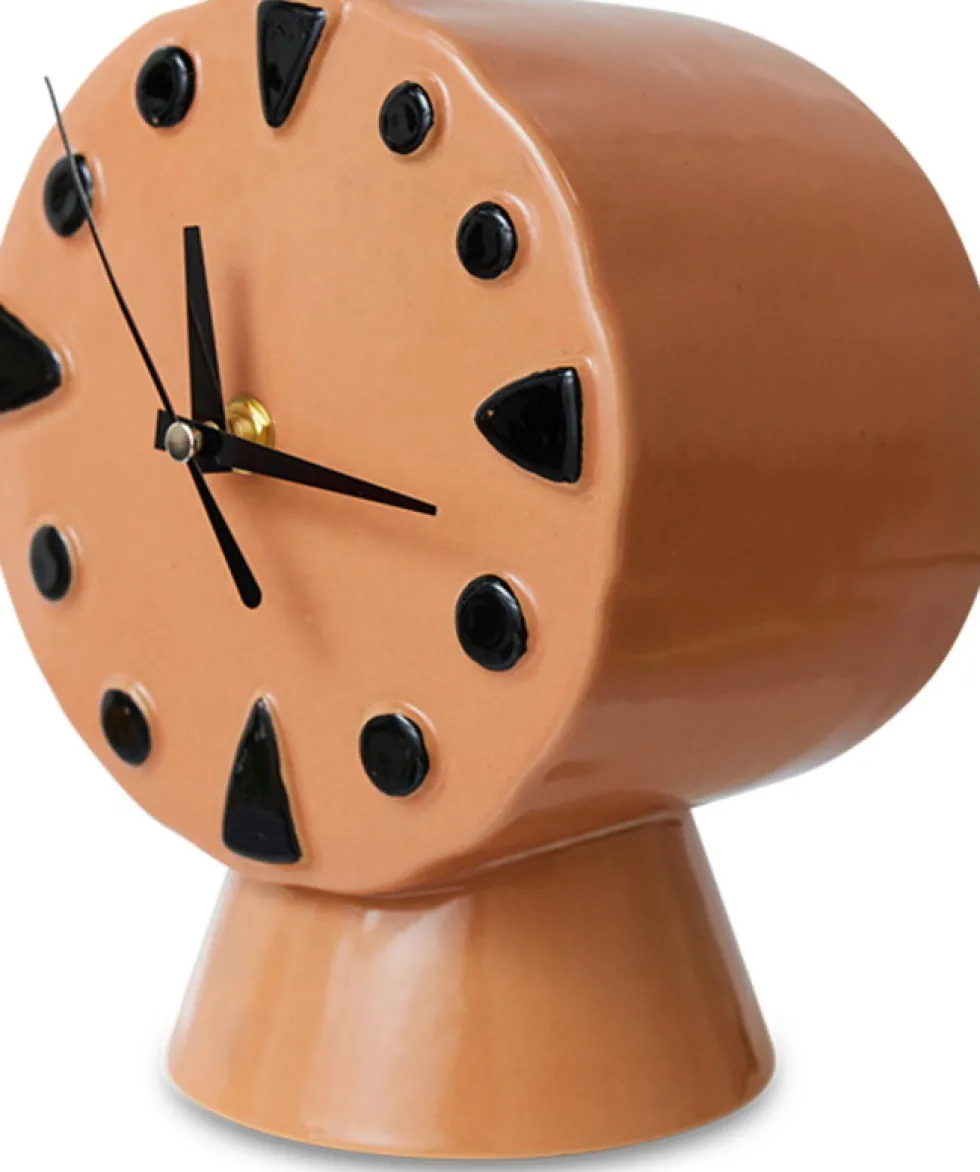 Horloge rétro en céramique peach 20,8cm - HKLIVING