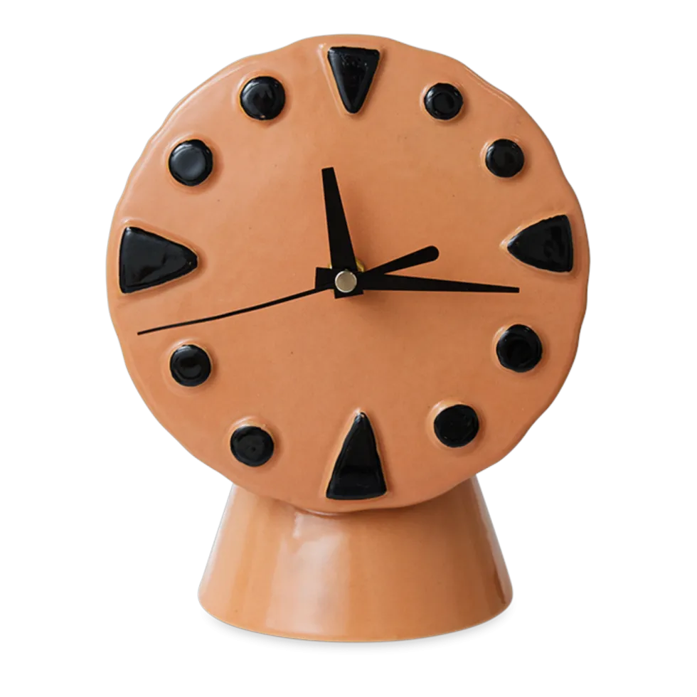 Horloge rétro en céramique peach 20,8cm - HKLIVING