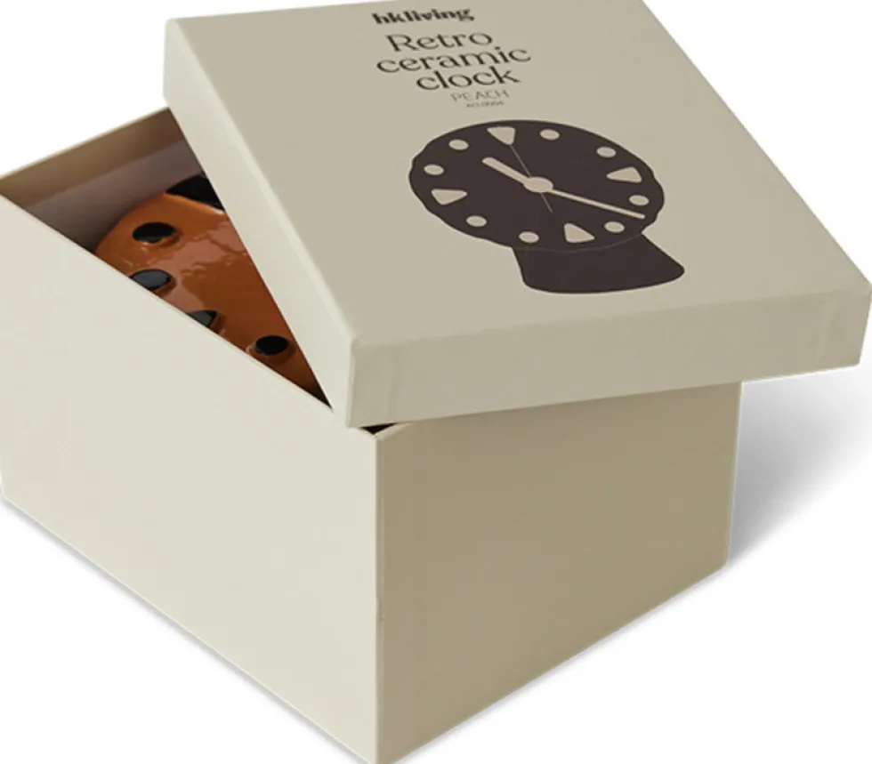 Horloge rétro en céramique peach 20,8cm - HKLIVING