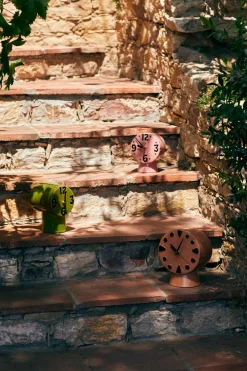 Horloge rétro en céramique peach 20,8cm - HKLIVING