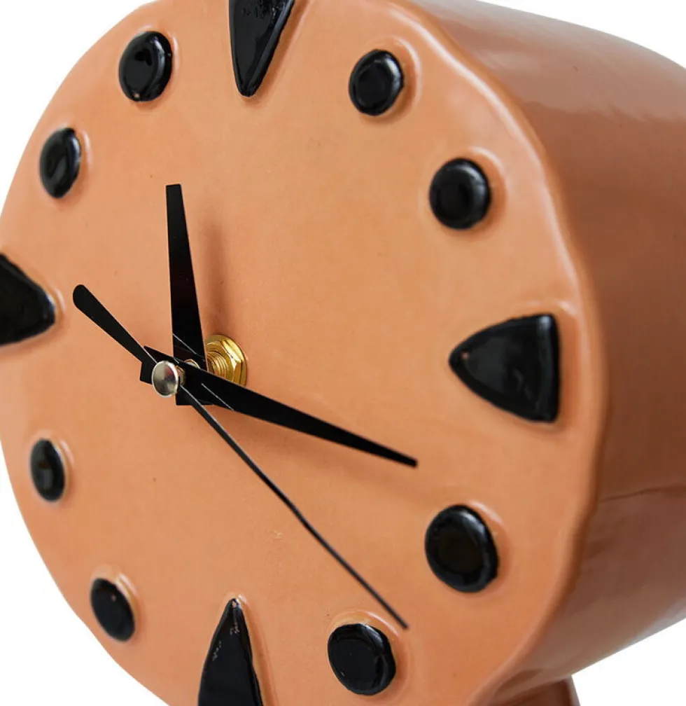 Horloge rétro en céramique peach 20,8cm - HKLIVING