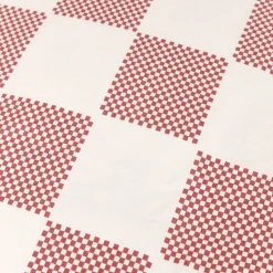 Housse de couette lit individuel en popeline de coton bio à carreaux rouge 150 x 200 cm Sheldon - Nobodinoz