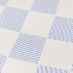 Housse de couette lit individuel en popeline de coton bio à carreaux bleu 150 x 200 cm Sheldon - Nobodinoz