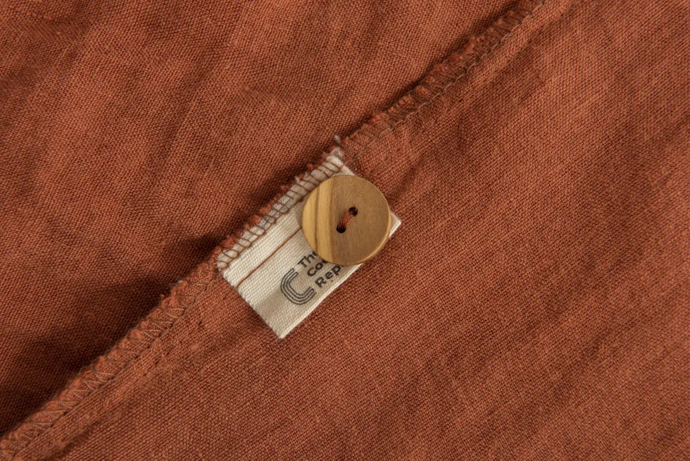 Housse de couette terracotta en lin lavé 200 x 200 cm - The Cool Republic