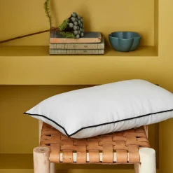 Housse De Coussin Carlina Blanc Et Bourdon Noir - Madura