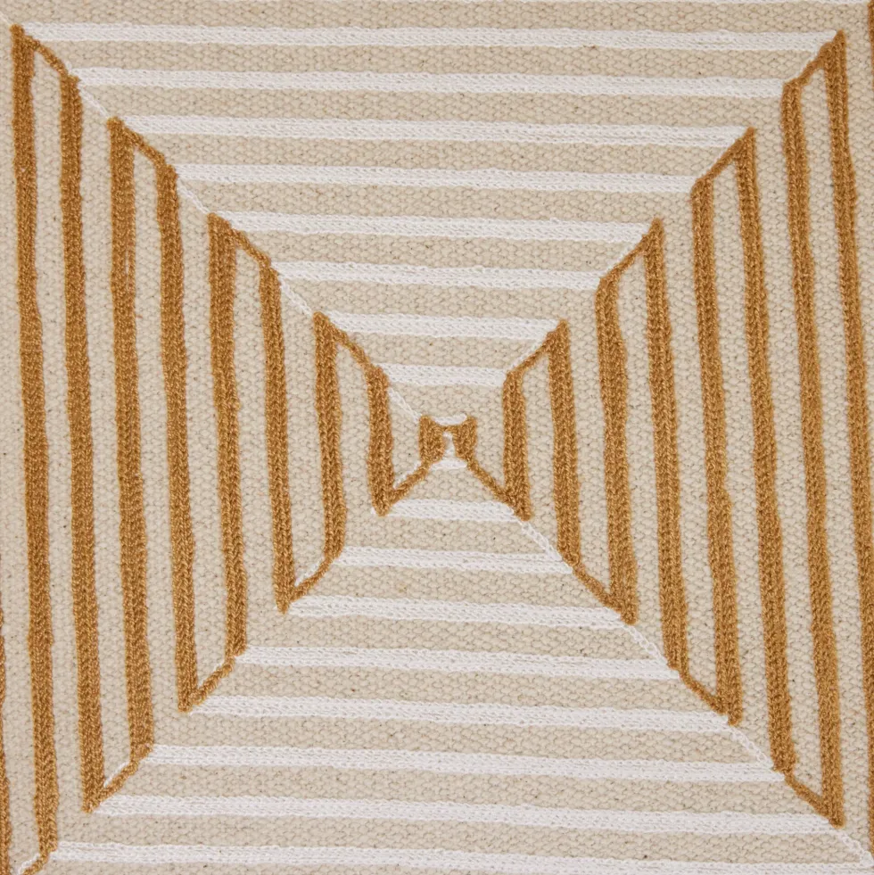 Housse de coussin en coton épais naturel et moutarde 40x40cm Jhulio - Madura