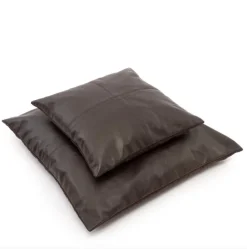Housse de coussin en cuir 40 x 40 cm chocolat - Bazar Bizar